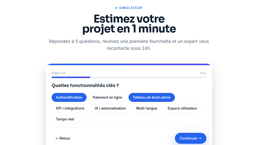 Estimateur de projet en 5 étapes