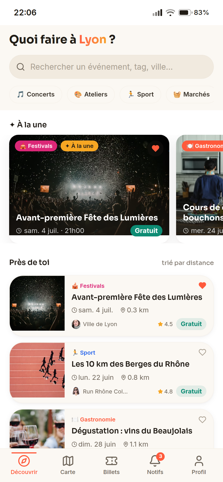 Découverte des sorties près de chez soi