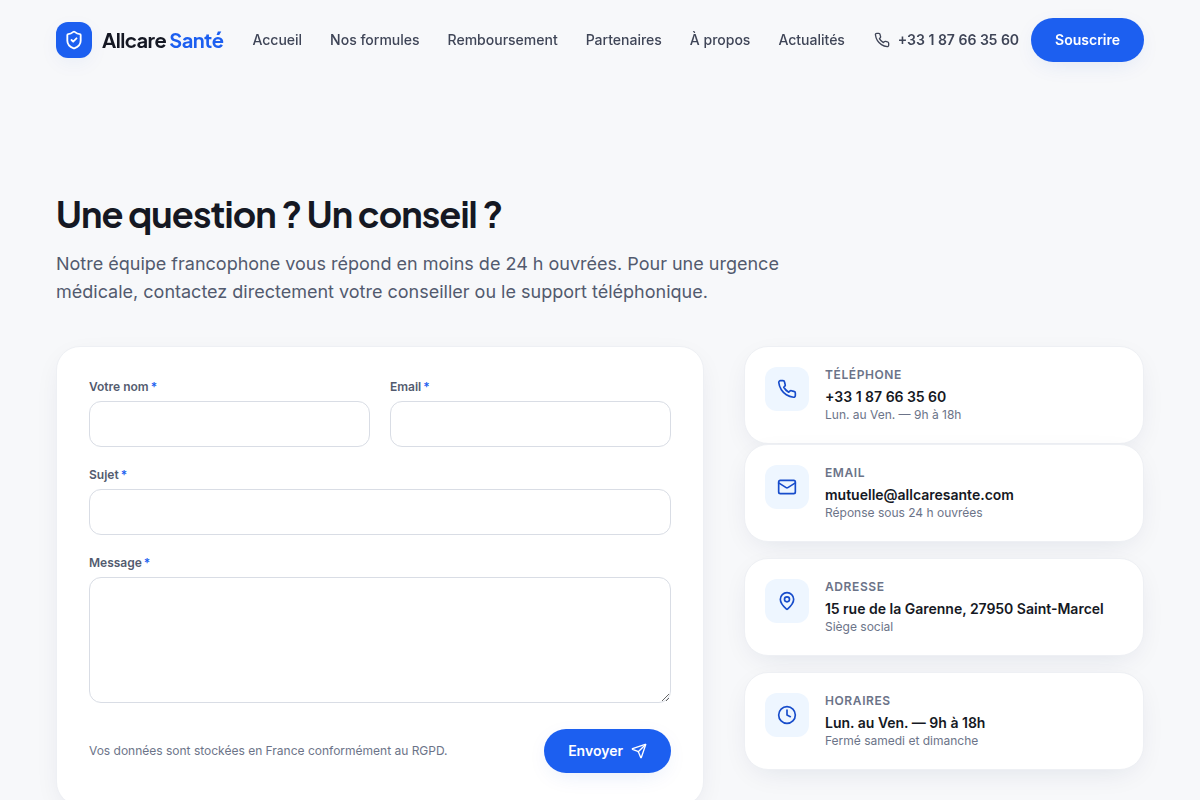 Contact et coordonnées de l'assistance francophone