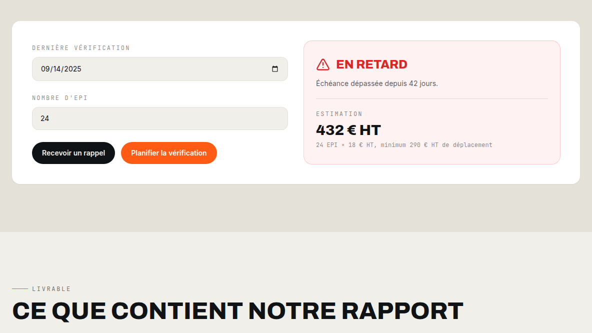 Calculateur d'échéance EPI