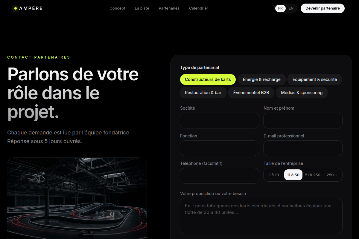 Formulaire de candidature partenaire