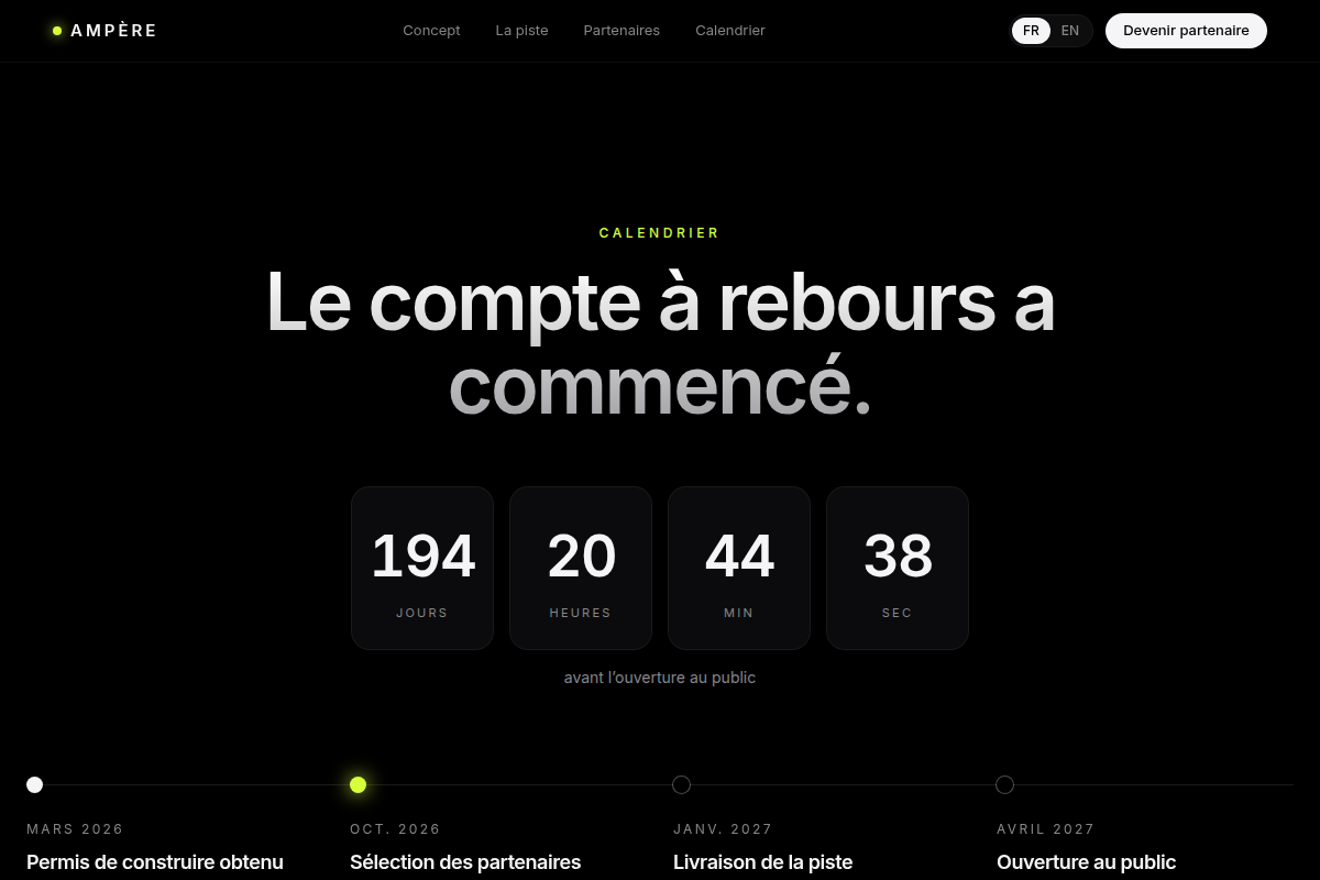 Compte à rebours et roadmap d'ouverture