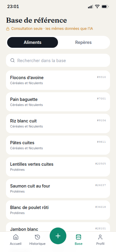 Base de référence consultée par l'IA