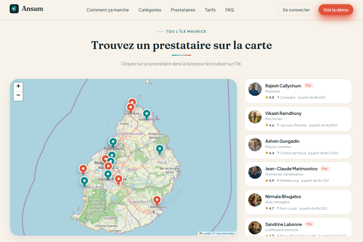 Carte interactive des 9 districts