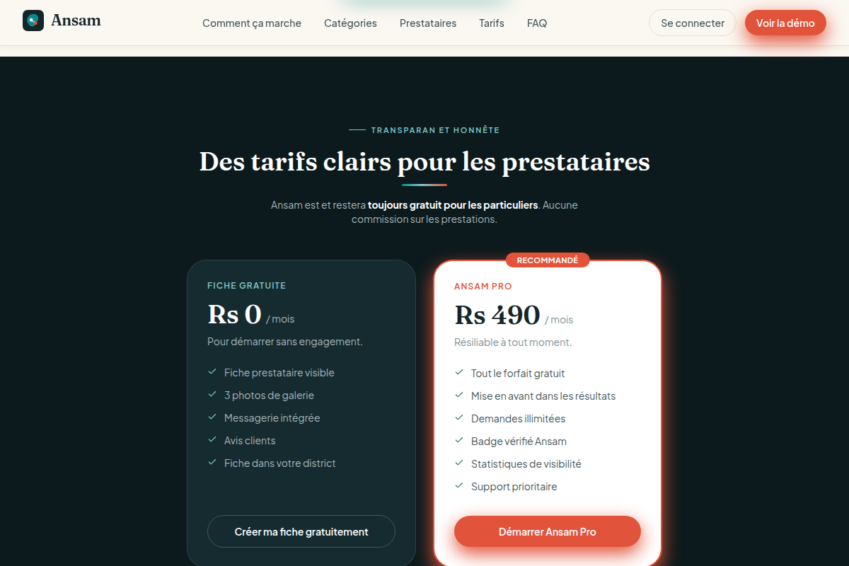 Gratuit pour les particuliers, Pro à Rs 490