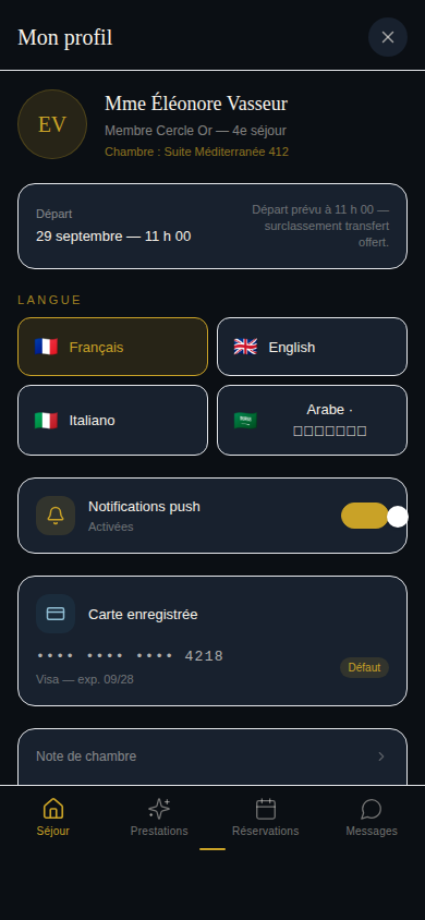 Profil voyageur multilingue