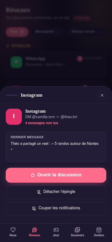 Fiche raccourci : ouvrir, épingler, couper les notifs