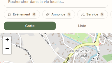 Carte de la vie locale par catégories