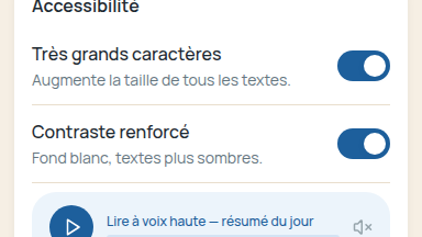 Accessibilité activable en un geste