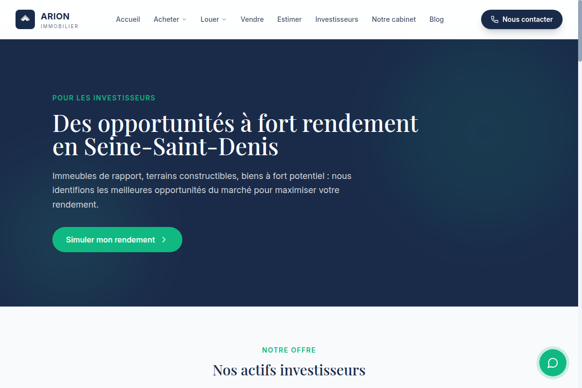 Espace investisseurs et simulateur de rendement