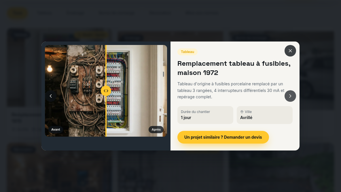 Preuve visuelle avant/après
