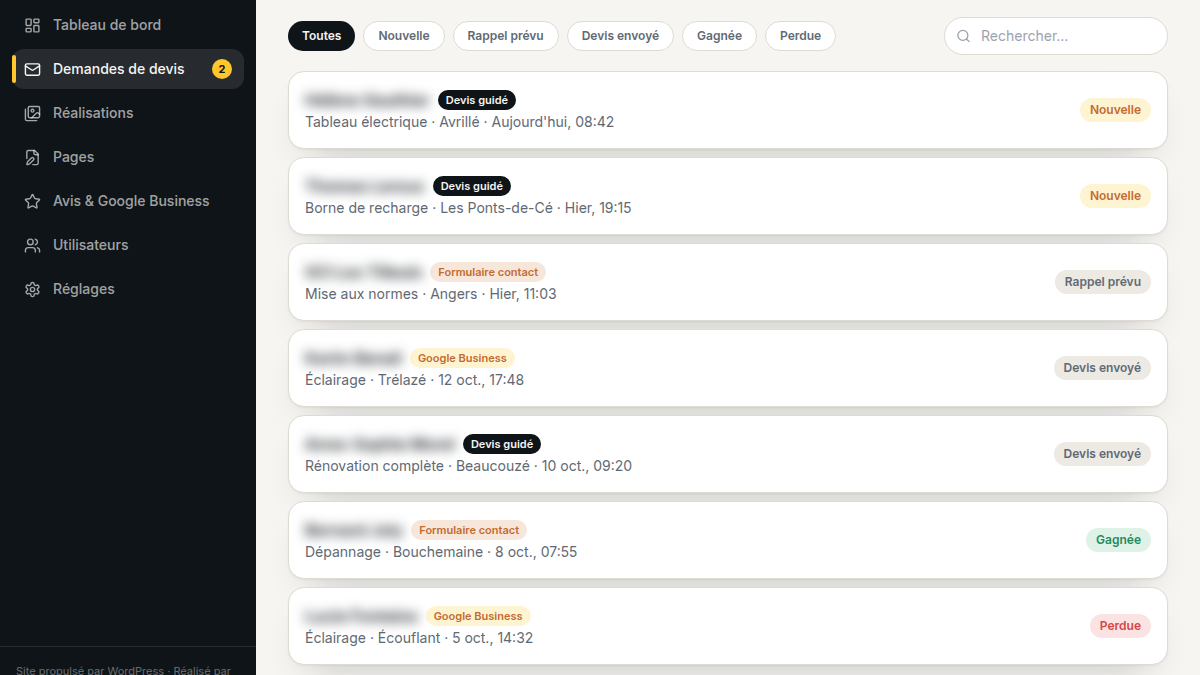 Pipeline de demandes sans CRM