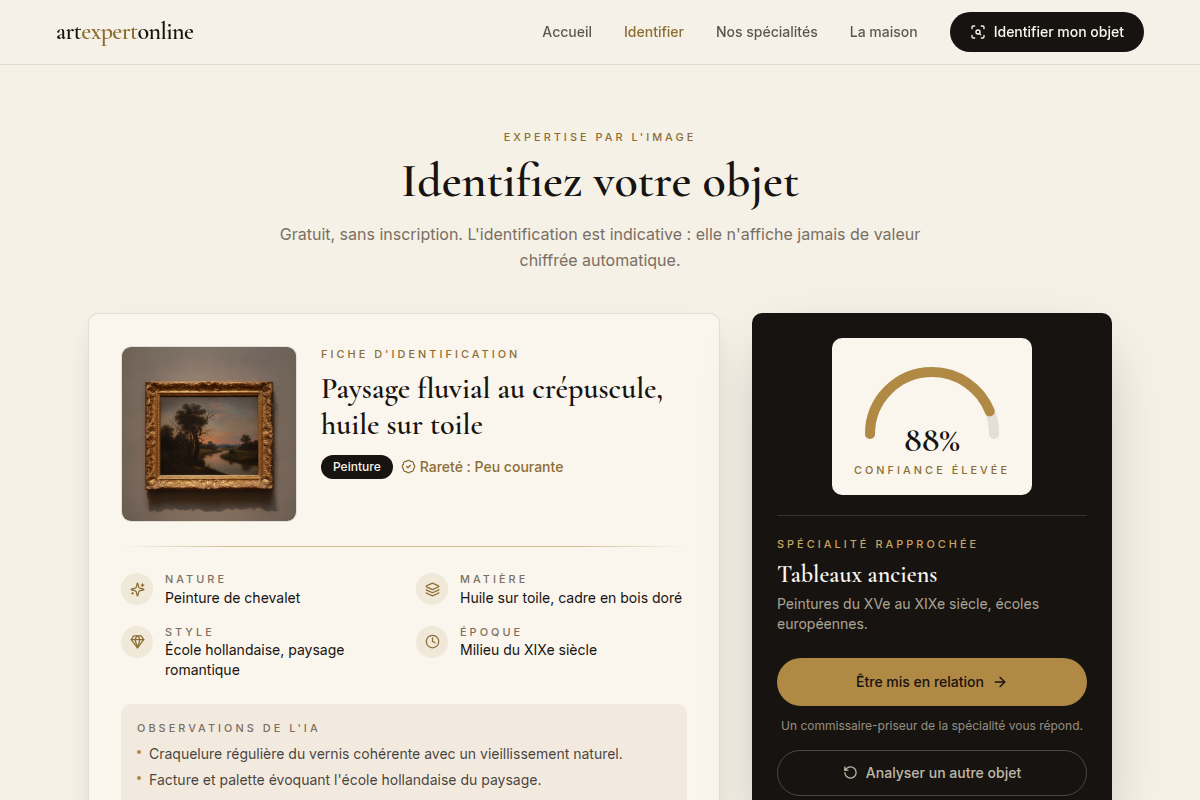 Fiche d'identification IA et niveau de confiance