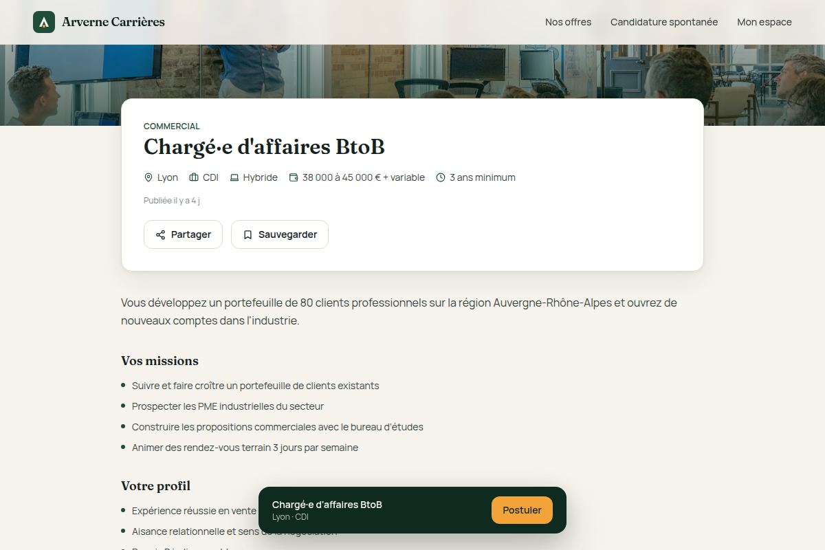 Fiche de poste détaillée