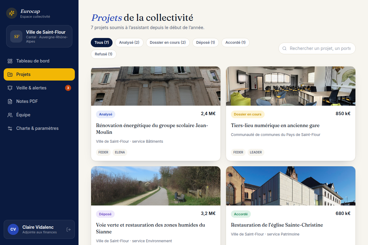 Suivi des dossiers par statut