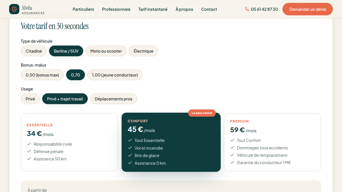 Tarif en temps réel, zéro friction