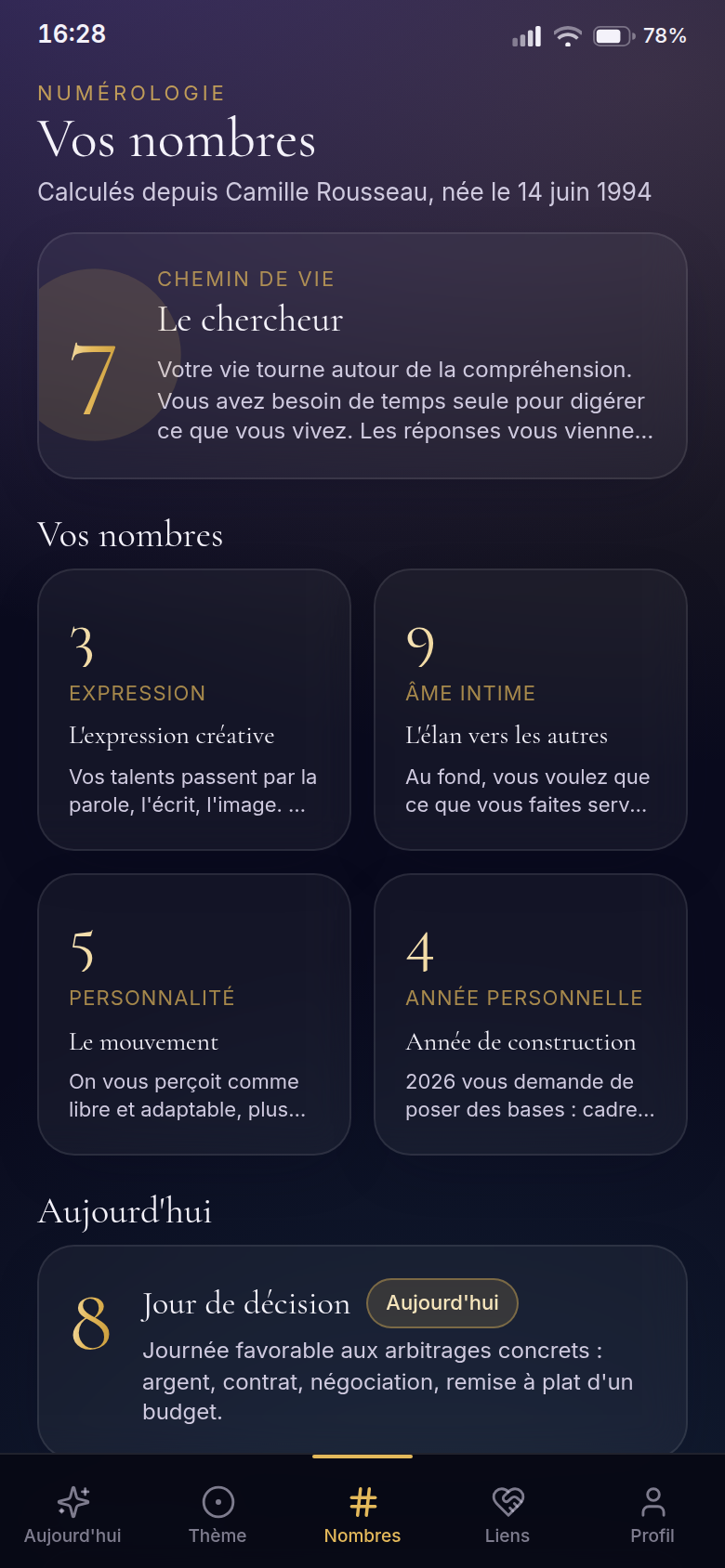 Chemin de vie et grille des nombres