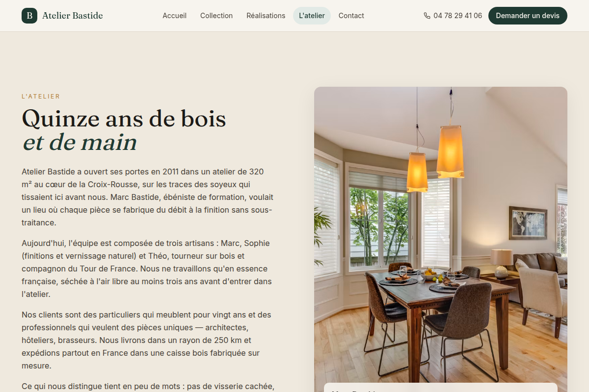 Histoire de l'atelier et portrait du fondateur