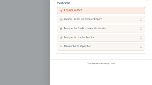 Workflow de séquestre à étapes verrouillées