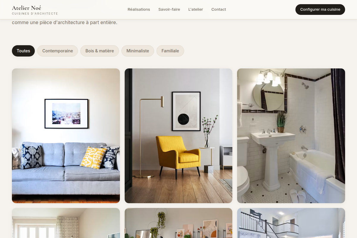Réalisations filtrables par style