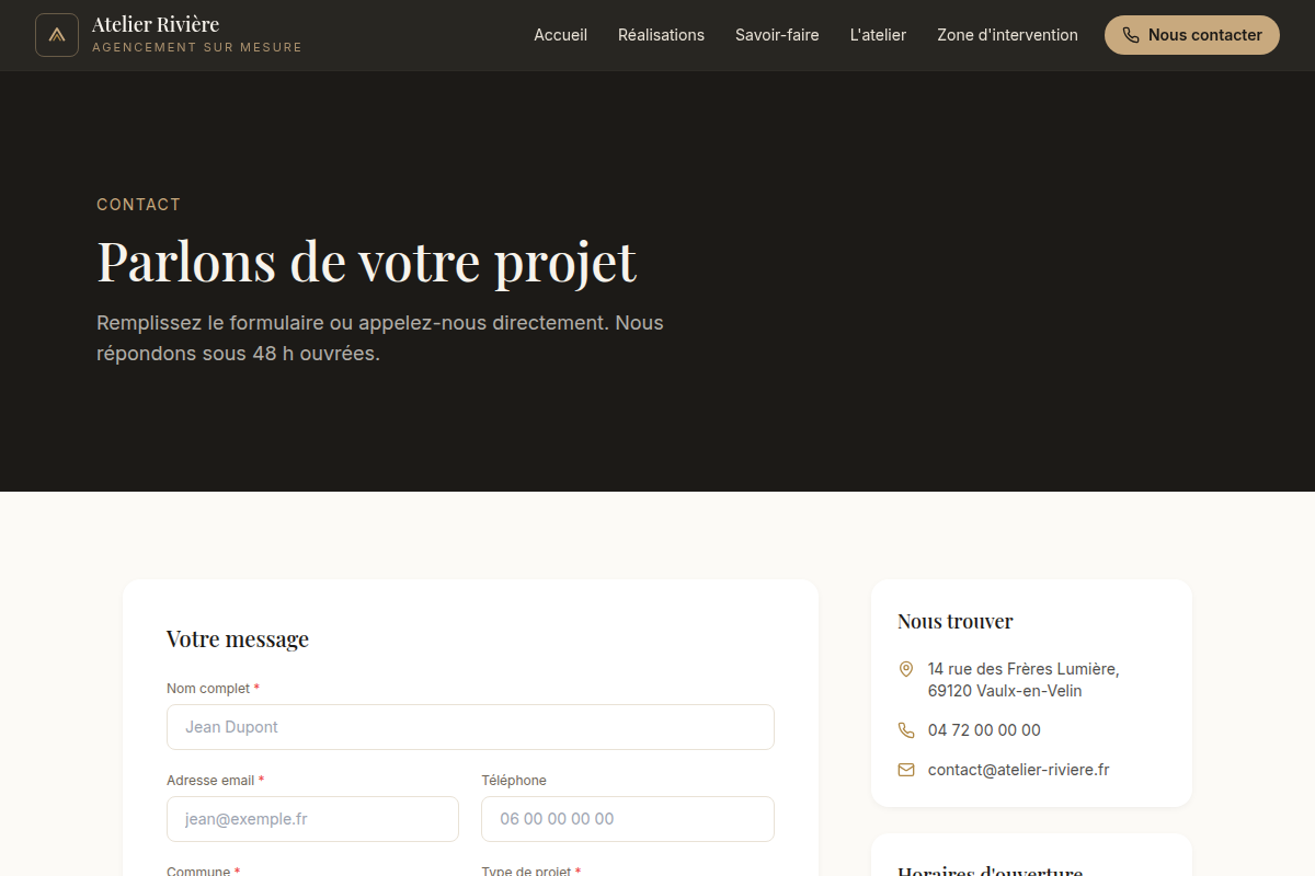 Formulaire de contact avec validation RGPD