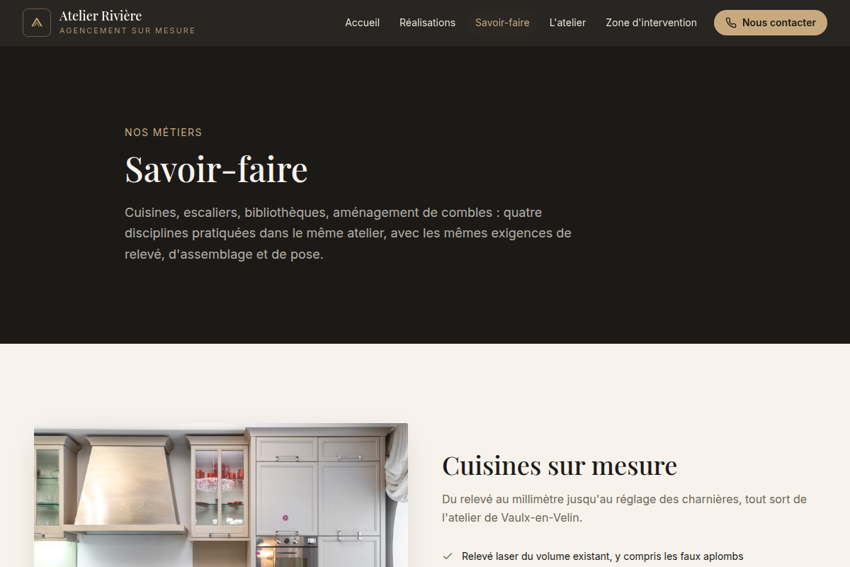 Les 4 savoir-faire de l'atelier