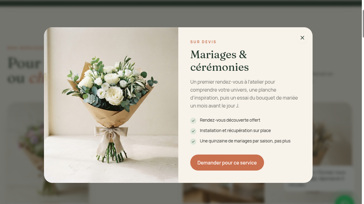 Détail de prestation en un clic