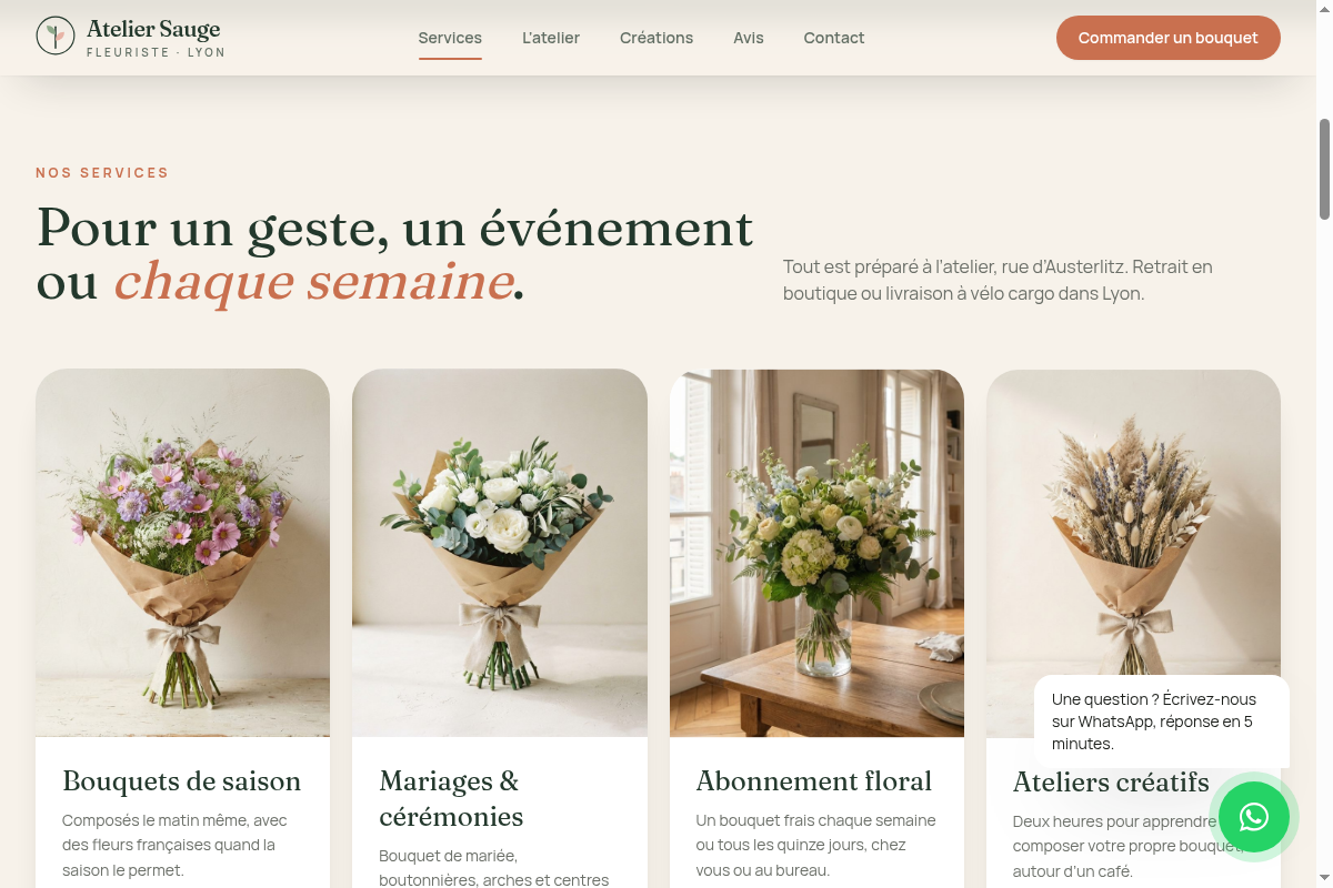 Grille des 4 services