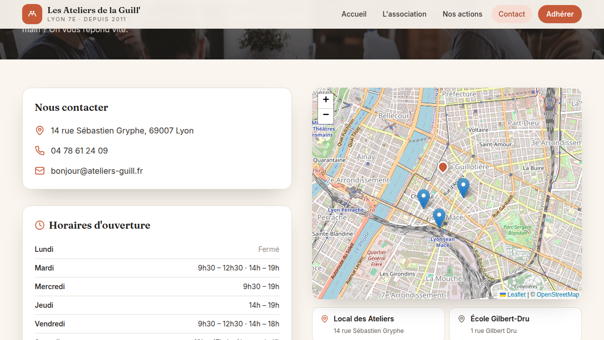Carte interactive des lieux du quartier