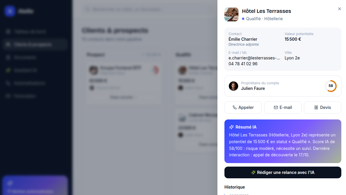 Un score IA sur chaque contact du CRM