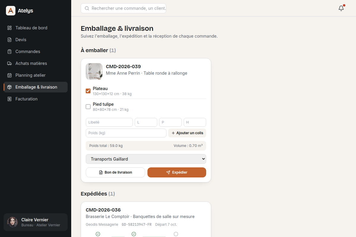 Suivi des expéditions et livraisons