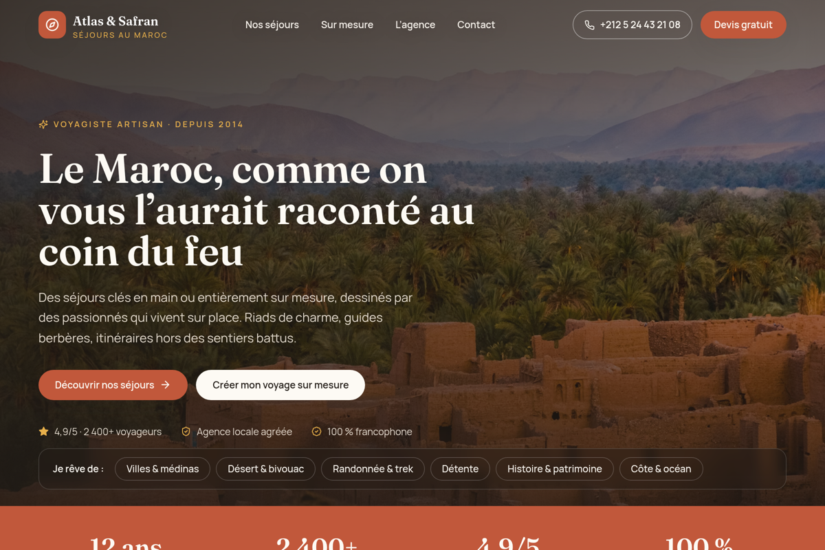 Page d’accueil : le Maroc en grand