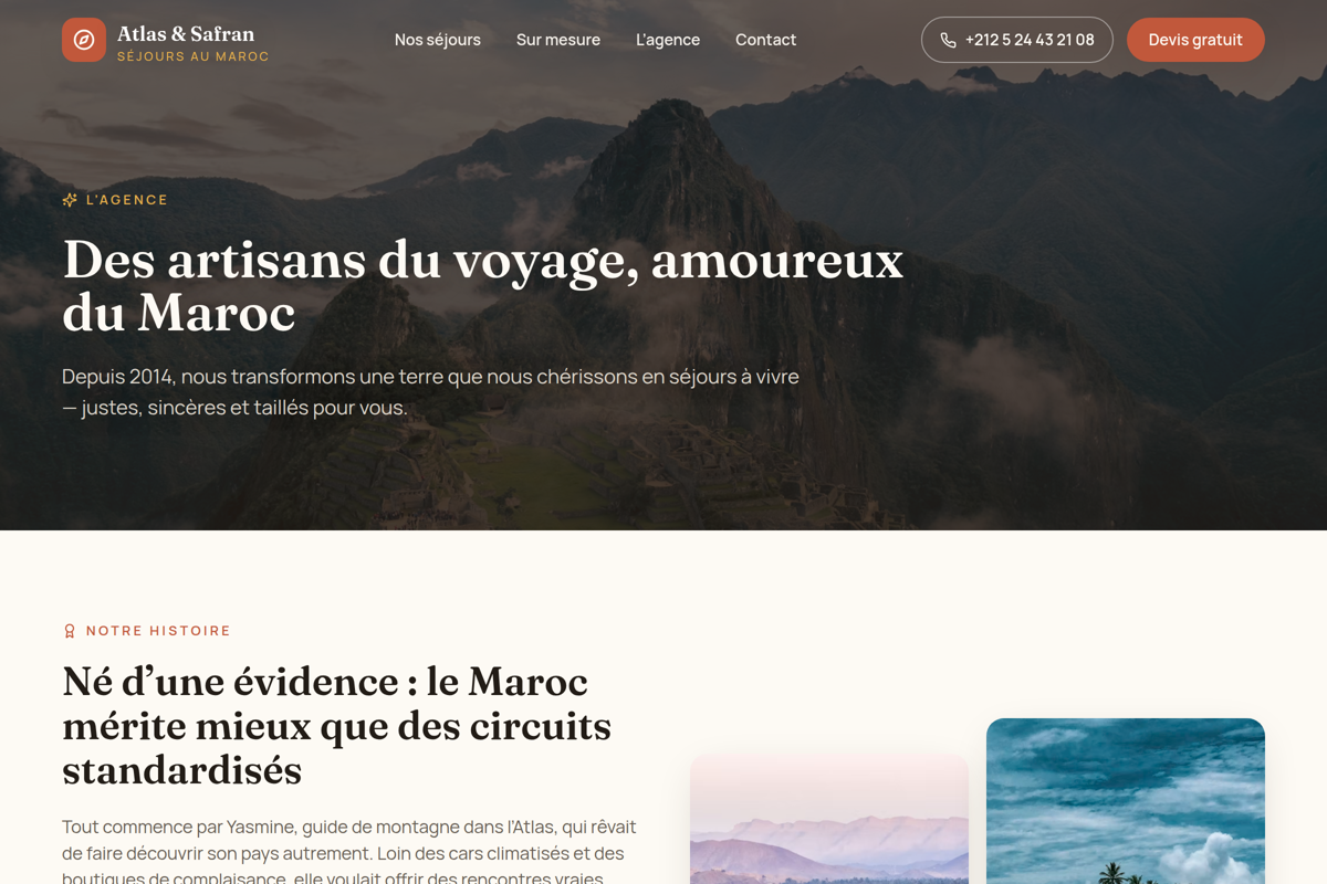 Page agence : l’histoire du voyagiste