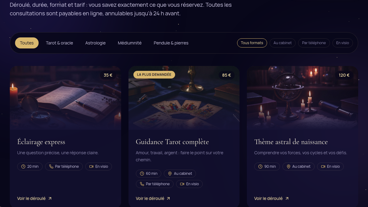 Catalogue filtrable et hiérarchisé