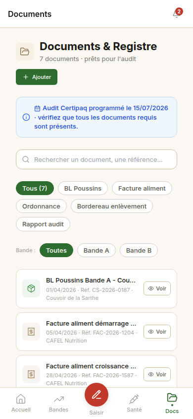 Documents prêts pour l'audit