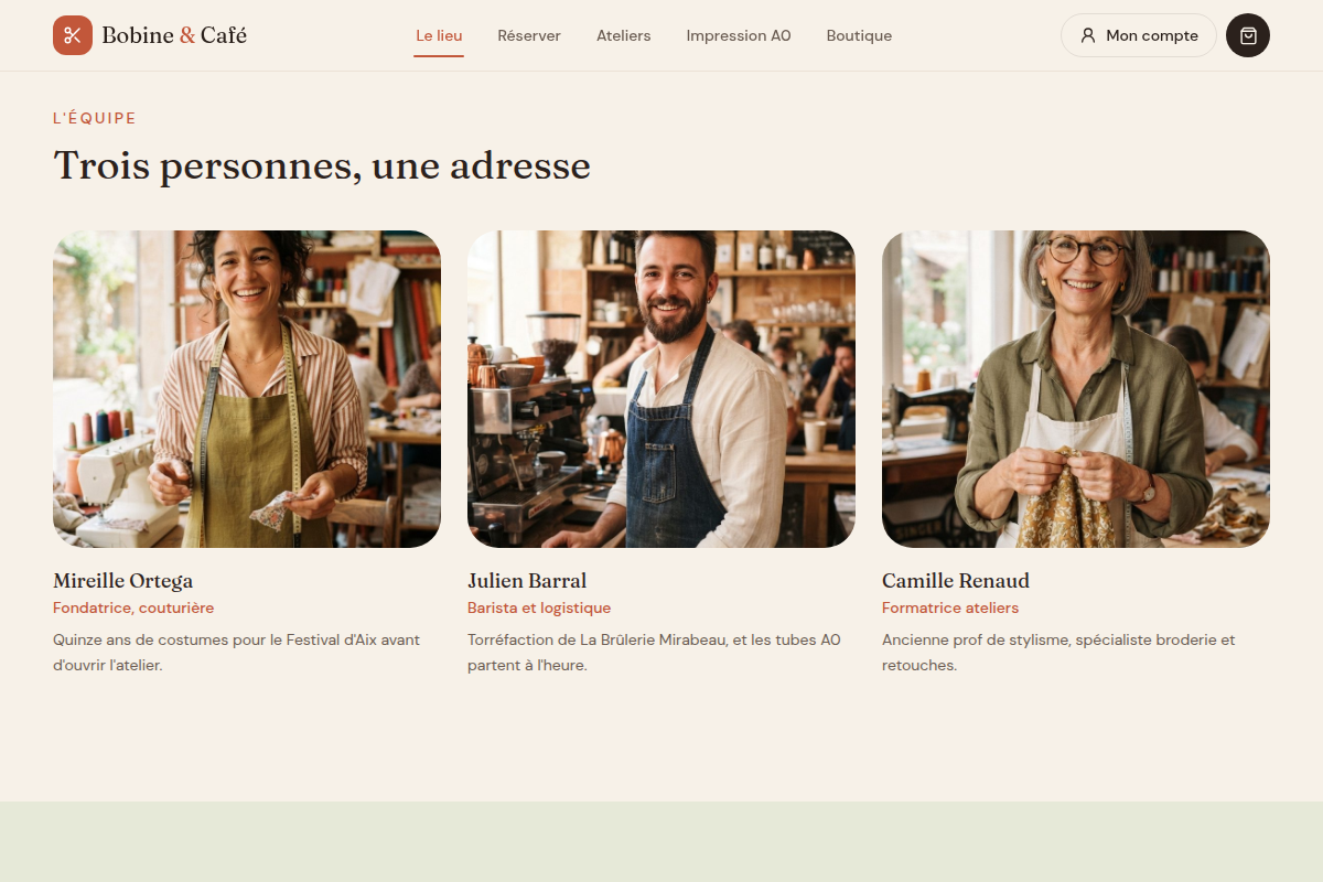 Présentation de l'équipe de l'atelier