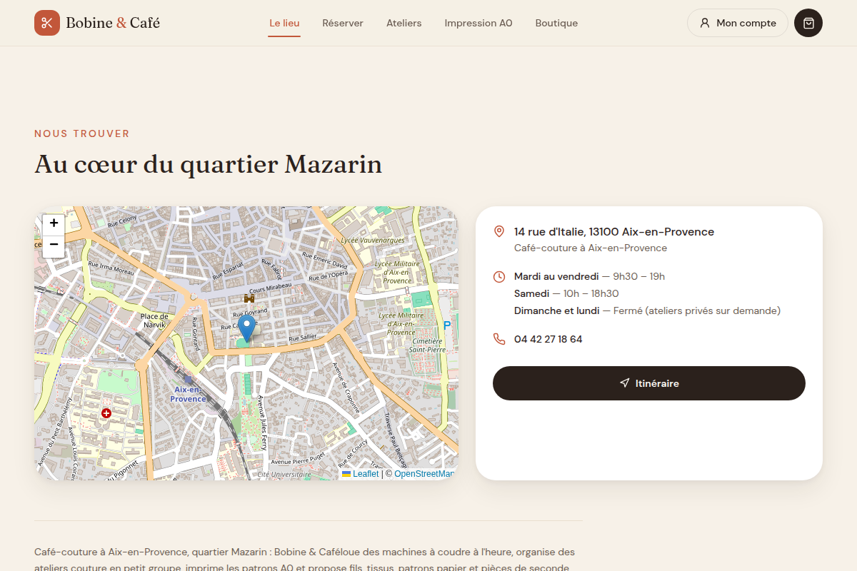 Carte d'Aix-en-Provence, horaires et contact
