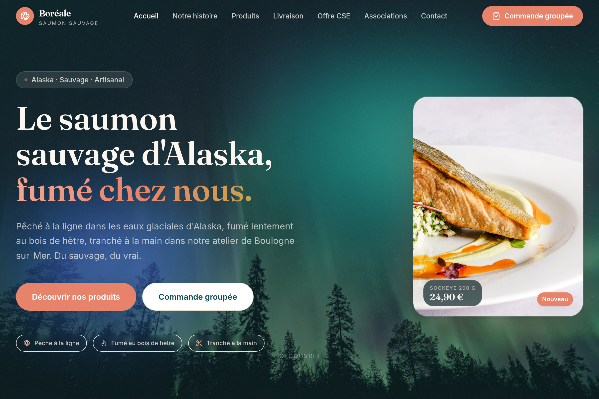Hero : saumon sauvage d'Alaska fumé maison