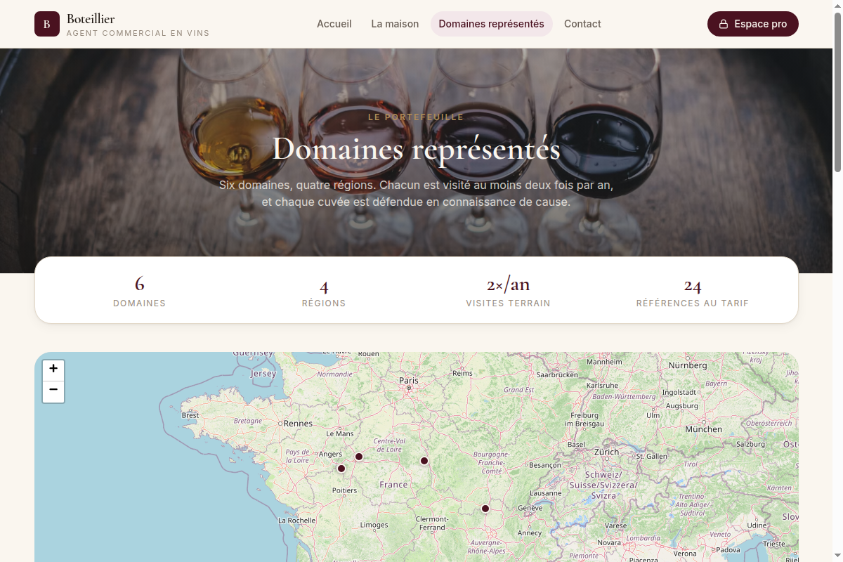Domaines représentés : carte interactive