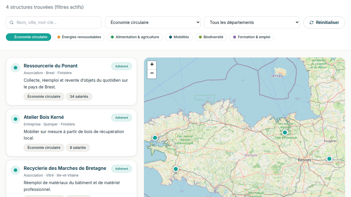 Filtrage instantané, sans rechargement
