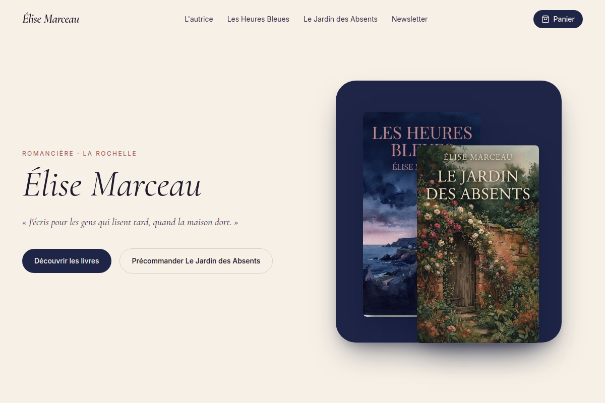 Accueil : romans, autrice et newsletter