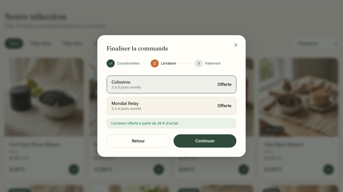 Livraison offerte dès 39 €