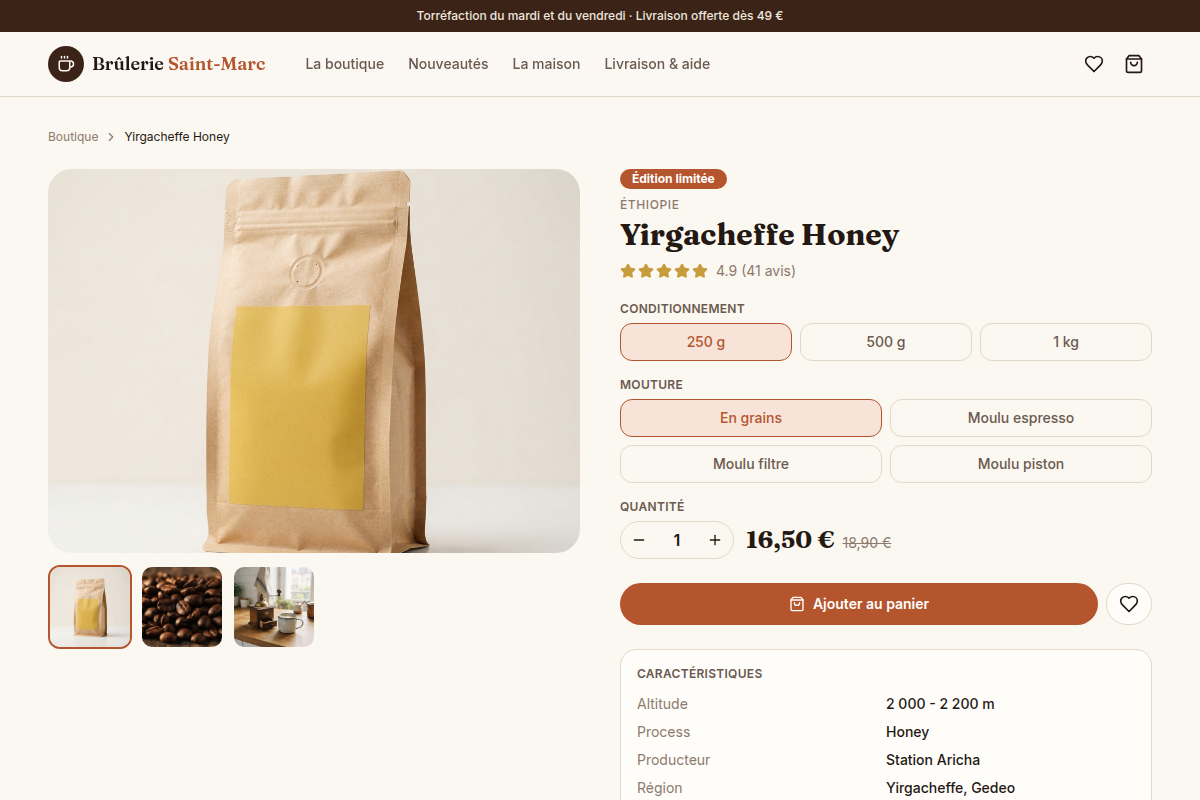 Fiche produit, édition limitée, avis clients