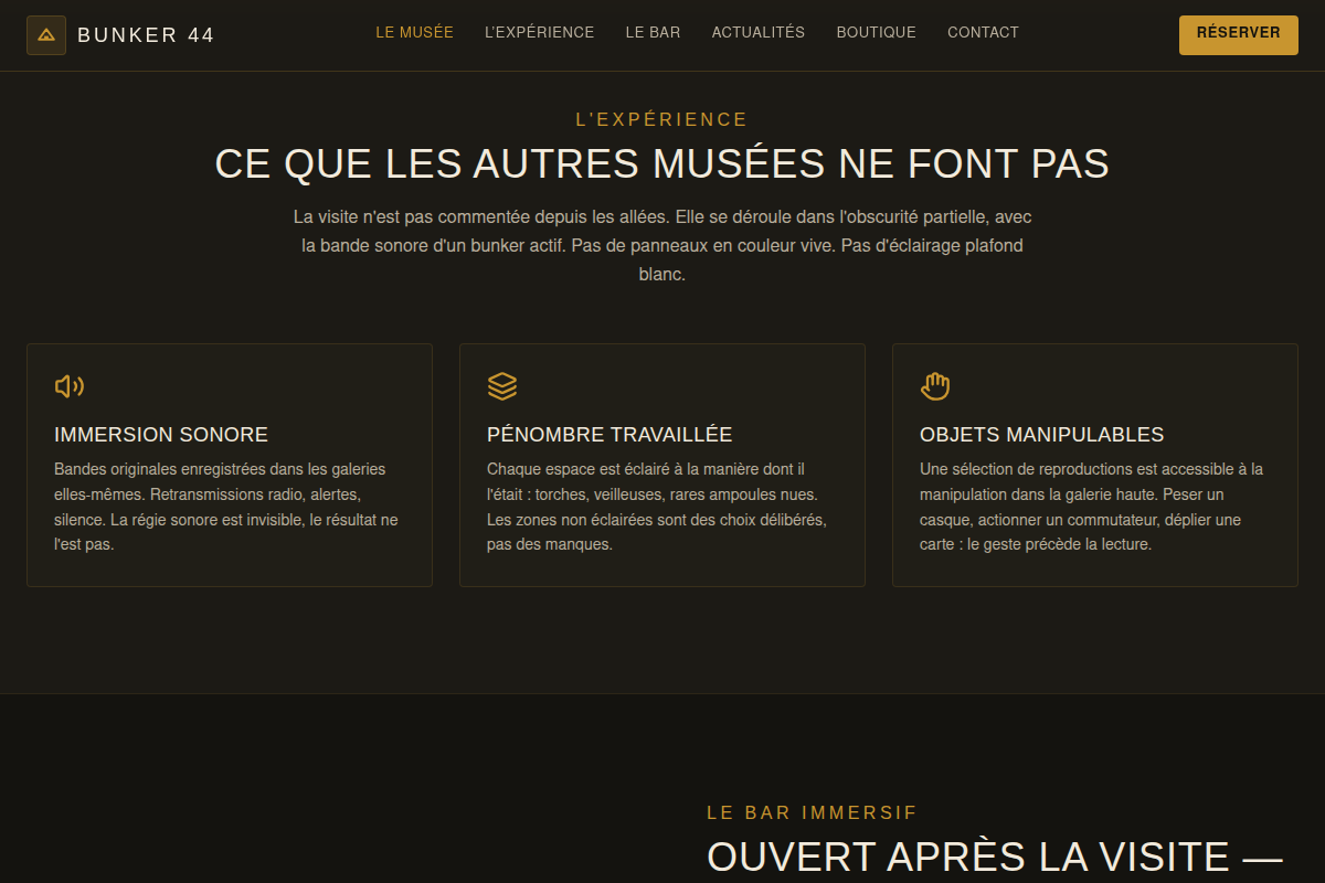Immersion sonore et scénographie du parcours