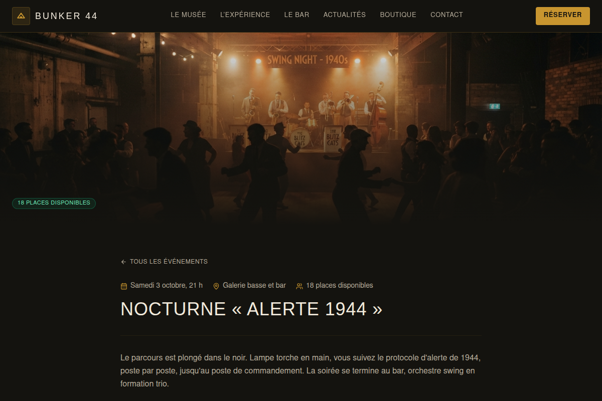 Fiche détaillée d'un événement programmé