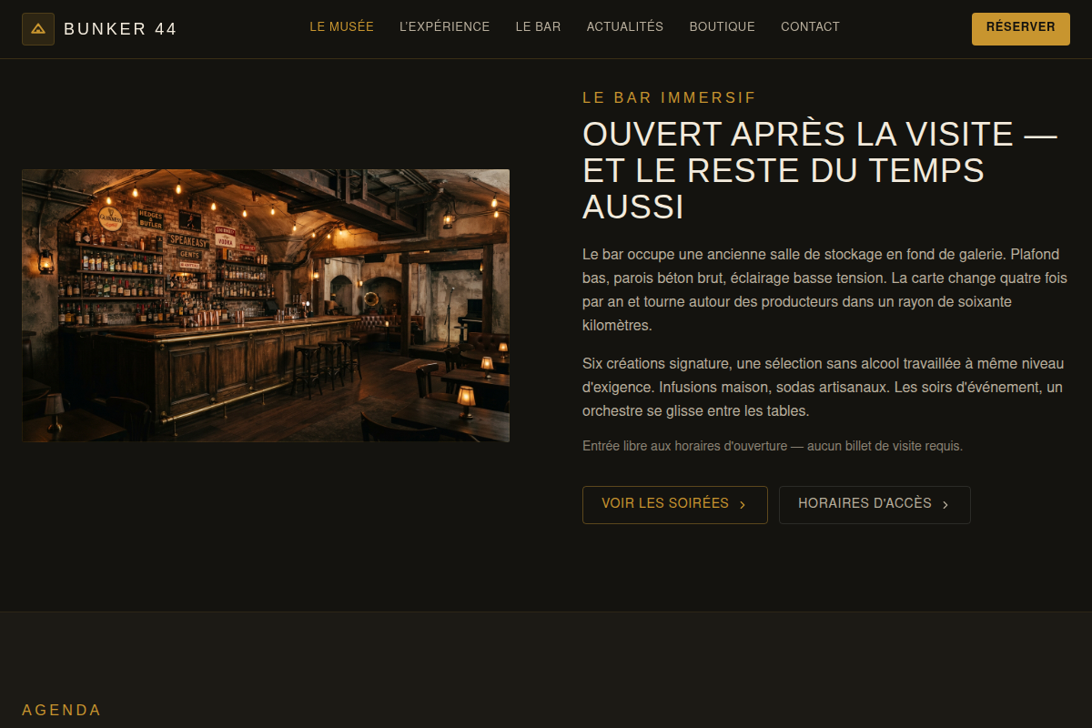 Le bar immersif en ancienne salle de stockage