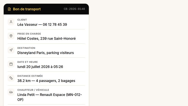 Bon de transport généré tout seul