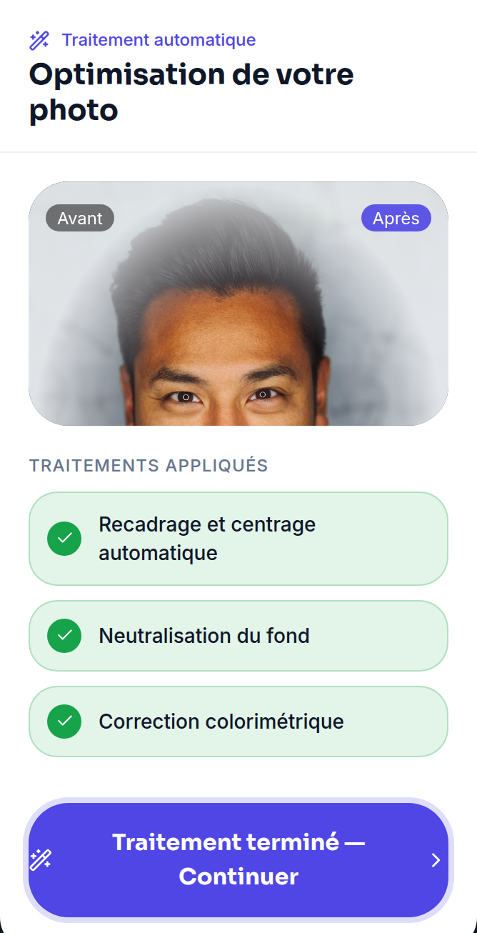 Traitement et fond automatiques