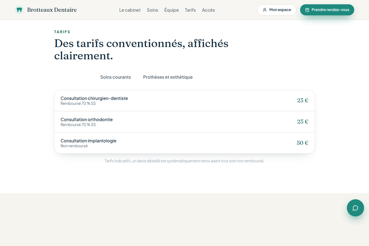 Tarifs conventionnés affichés clairement