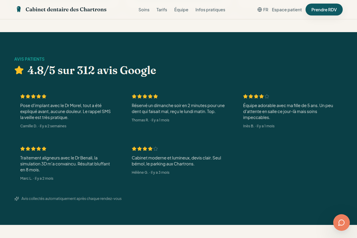 4,8/5 sur 312 avis Google